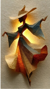 Abstract Radiant Origami Dancer Instagram Story template