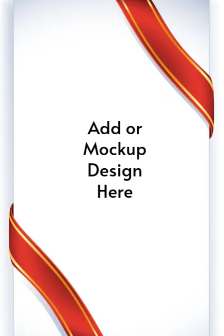 Abstract Red Ribbon On A White Background Greeting Card Design Template ...
