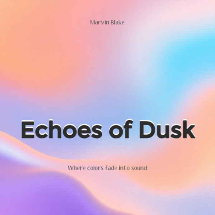 Abstract Surreal Freeform Gradient Flow Album Cover template