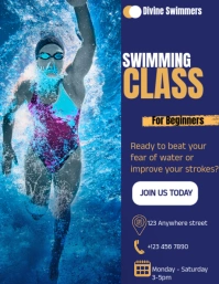 Abstract Swimming Class Flyer (us Letter) template