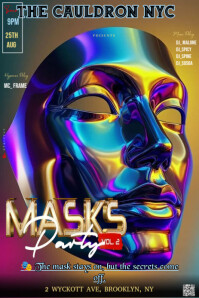 Abstract This Image Is A Promotional Flyer For A "masks Party Vol. 2" Event Pinterest Graphic template