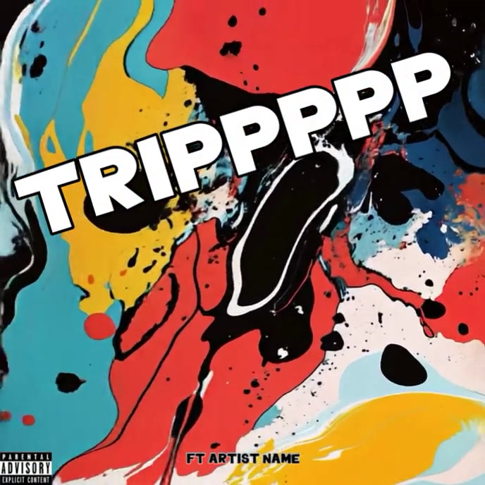 Abstract Trippy Vision Psychedelic Lava Lamp Pop  Album Cover template