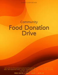 Abstract Warm Terracotta Gradient Community Food Donation Flyer (us Letter) Pamflet (VSA Brief) template