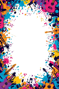 Abstract Water color Music Poster Плакат template