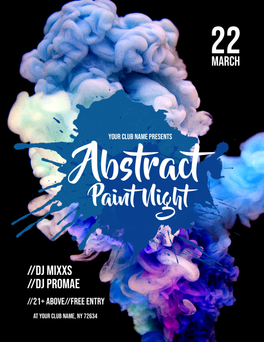 Abstract Paint Night Flyer Template PosterMyWall