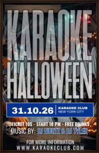 Szary Halloween Karaoke Party Boulevardzeitung Template