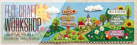 Синий Felt Craft Workshop Twitter Banner Template