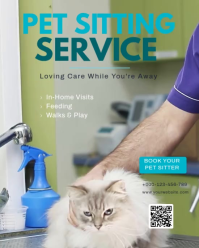 Grey Pet Sitting Service Instagram Portrait Template