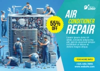 AC Air Cooler Repair Service Postcard template