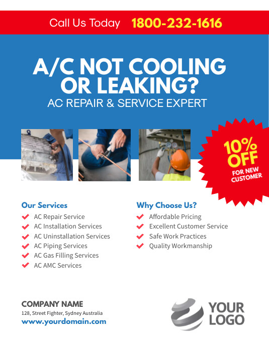 Copy of AC Repair & Services Flyer Template PosterMyWall