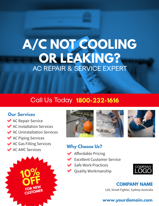 AC Repair & Services Flyer Template PosterMyWall