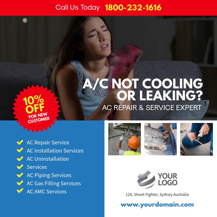 AC Repair & Services Instagram Template | PosterMyWall