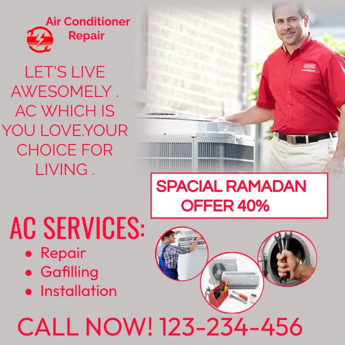 AC repair Fyer , Hvac flyer , Air condition r Template | PosterMyWall