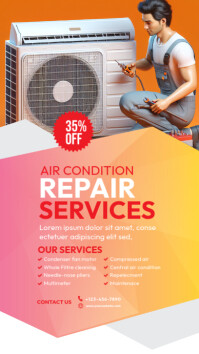 Air Conditioner Repair Service Ad Template | PosterMyWall