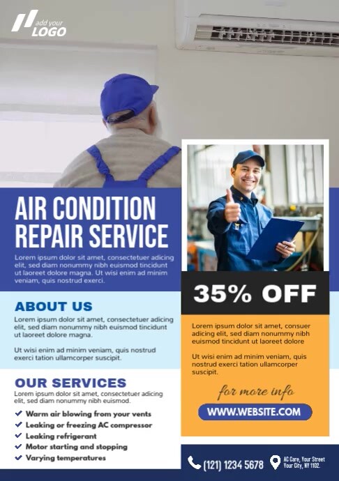 AC Repair Services Template | PosterMyWall