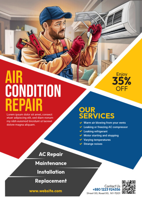 Copy of AC Repair Solutions Template | PosterMyWall