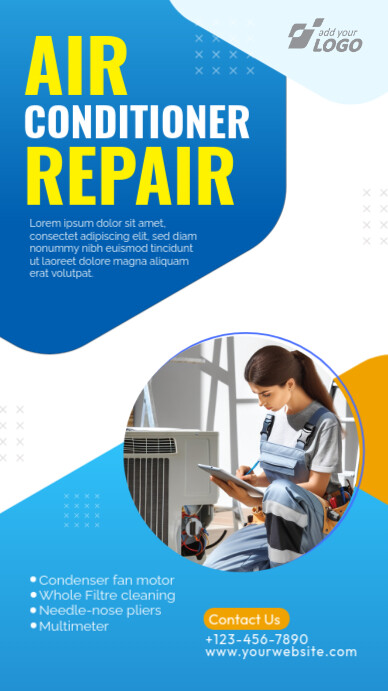 AC service banner HVAC social media Template | PosterMyWall
