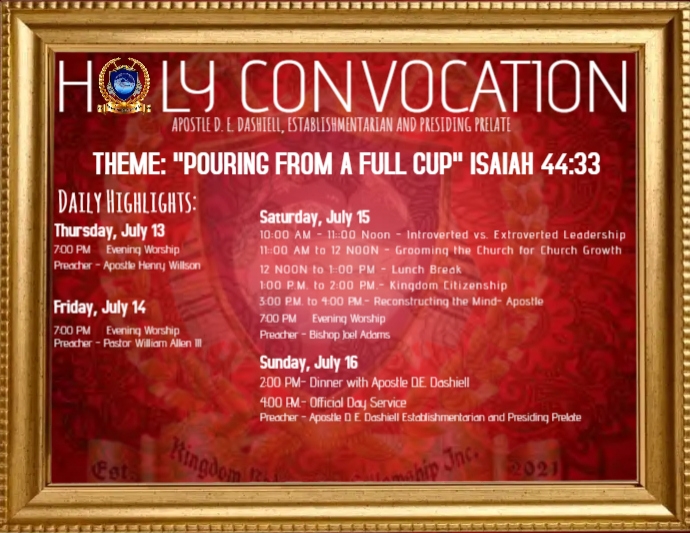 Holy Convocation Anniversary Conference (2) | PosterMyWall