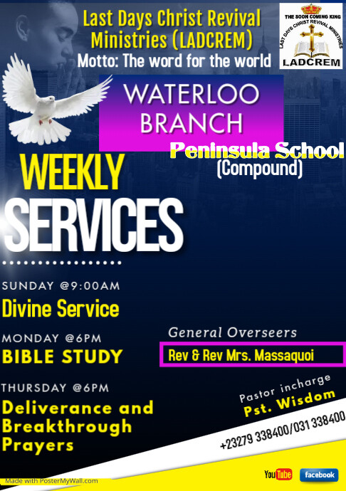 Copy of Copy of Weekly services flyer | PosterMyWall