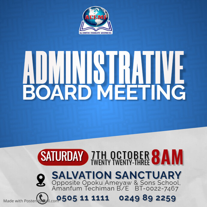 ACEMI ADMIN BOARD | PosterMyWall
