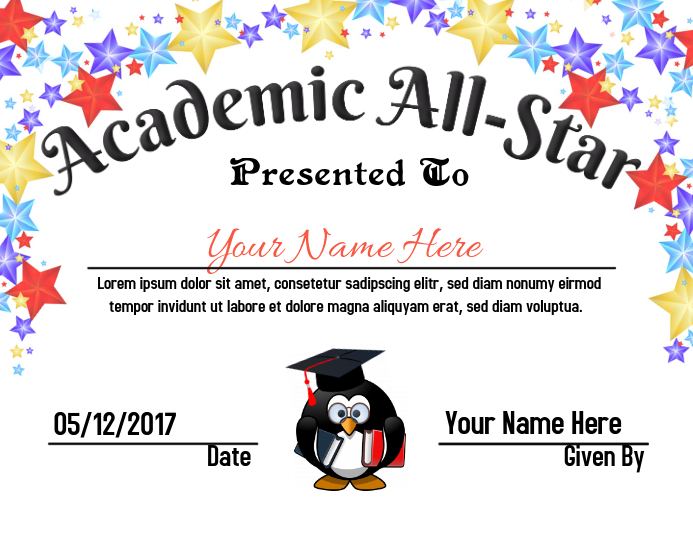 Star Certificate Template