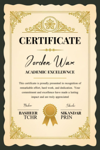 academic certificate Poster template