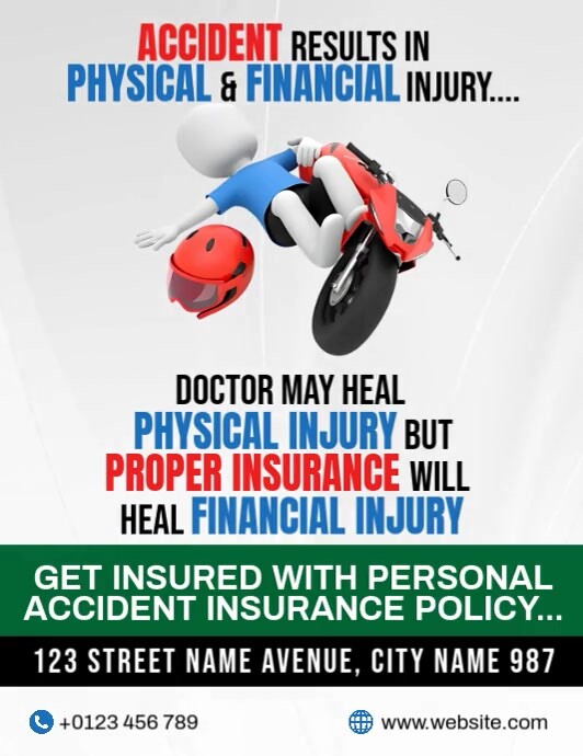 Accident Insurance Ads Flyer (US Letter) template