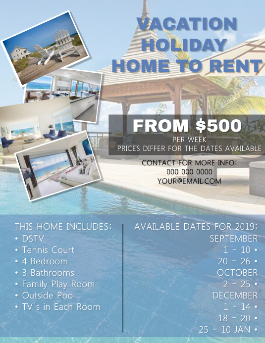 Accommodation Flyer Template | PosterMyWall