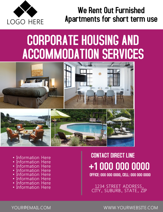 Accommodation Flyer Template | PosterMyWall