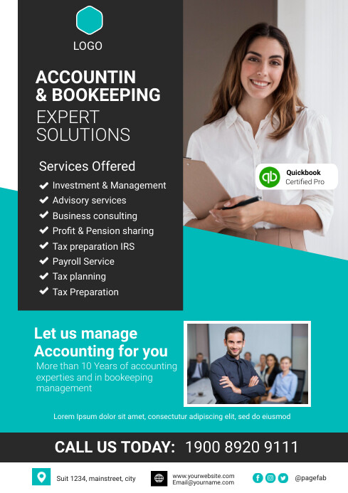 accounting & bookeeping A4 template