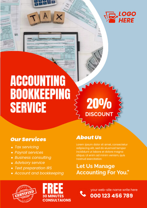 ACCOUNTING & BOOKKEEPING SERVICE A3 template