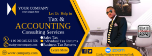 紫色 Accounting and Tax Services Facebook Cover Photo Template