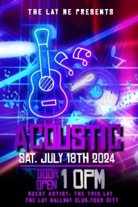 Accoustic Night Party Video Poster template