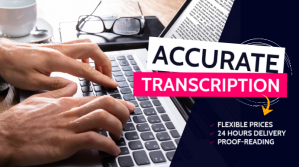 Accurate transcription services fiverr cover ตัวอย่างภาพบน YouTube template
