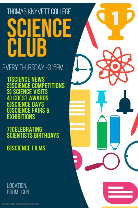 Science club flyer design template | PosterMyWall
