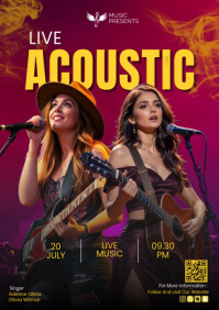 Sort Live Acoustic Music A4 Template