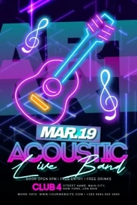 Acoustic Live Band Poster template