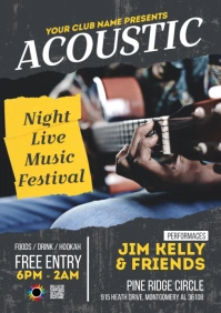 Acoustic Music Festival Flyer A5 template