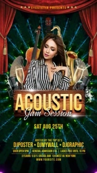 Acoustic Music Party Flyer / Poster Instagram Story template