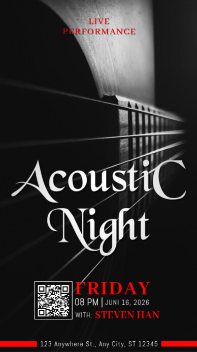 Acoustic Night เรื่องราวบน Instagram template