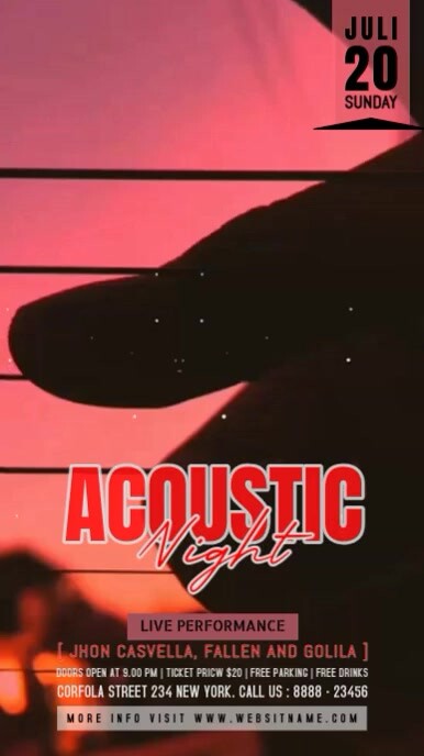 Acoustic Night Instagram Rell Video template