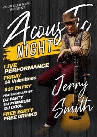 Acoustic Night Live Music A4 template