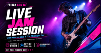 Black Live Music Event Facebook Shared Image Template