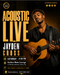 สีดำ Acoustic Live Music Event Instagram Portrait Template
