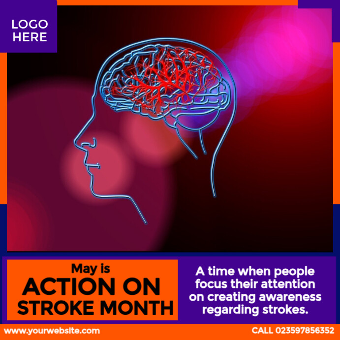 Action On Stroke Month Instagram Post template