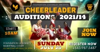 Action Themed Cheerleader Auditions Facebook template