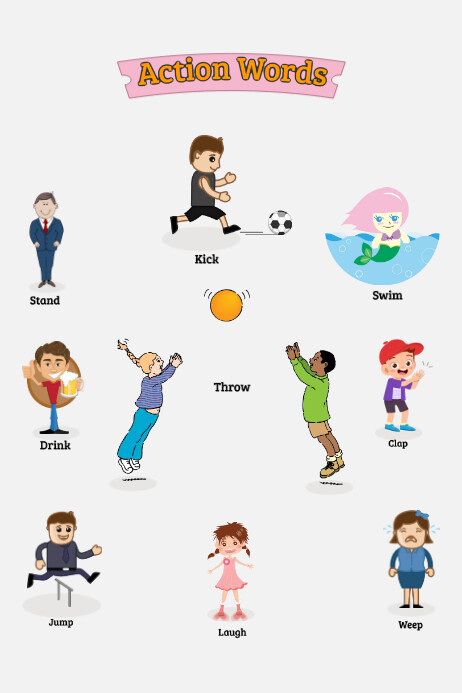 Action Words Template | PosterMyWall