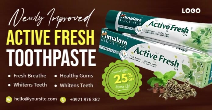 Toothpaste Advert Fresh Copy of Active Fresh Toothpaste Ads | PosterMyWall