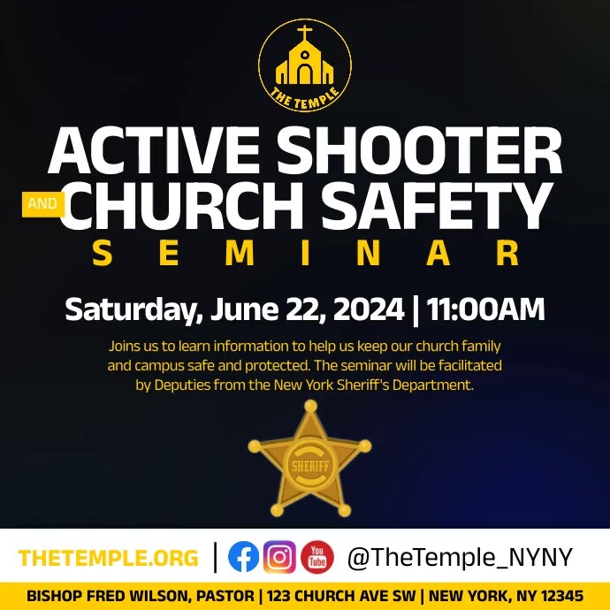 Active Shooter & Church Safety Wpis na Instagrama template