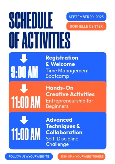 Activities Schedule A4 template